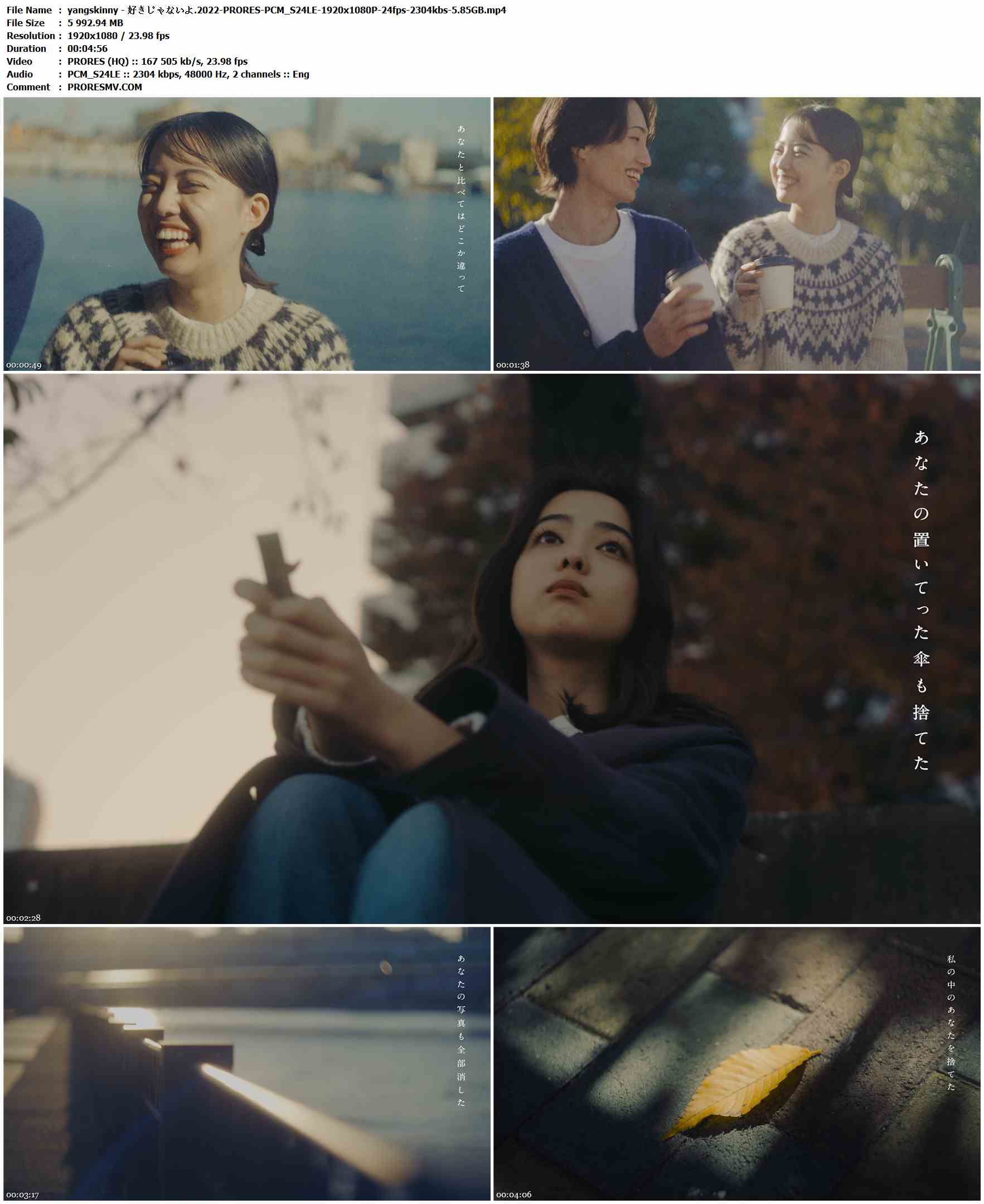 yangskinny - 好きじゃないよ.2022-PRORES-PCM_S24LE-1920x1080P-24fps-2304kbs-5.85GB官方MV_高清MV